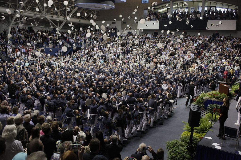 Tossing of Hats Citadel Commencement 2017