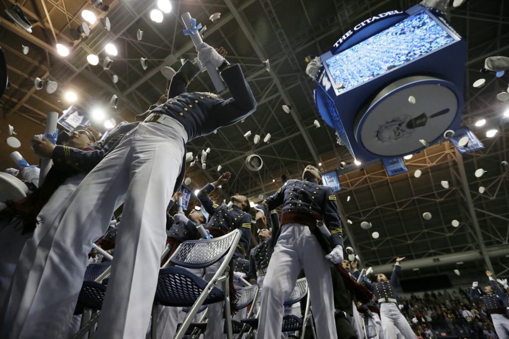 The Citadel Hat Toss at Graduation