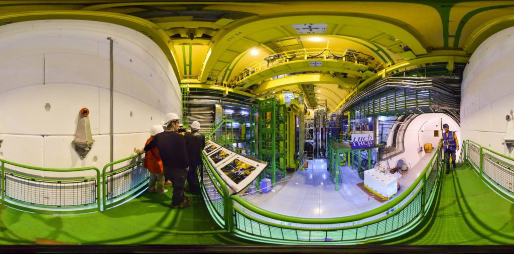 CERN underground chambers at the Large Hadron Collider in Geneva, Switzerland. Provided by CERN.