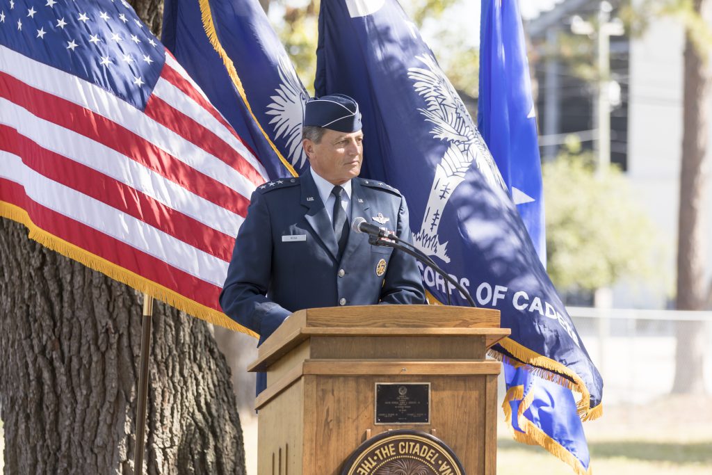 John Rosa Citadel President at Podium