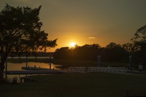Sunset at the future site of the Swain Boating Center on the Ashley River