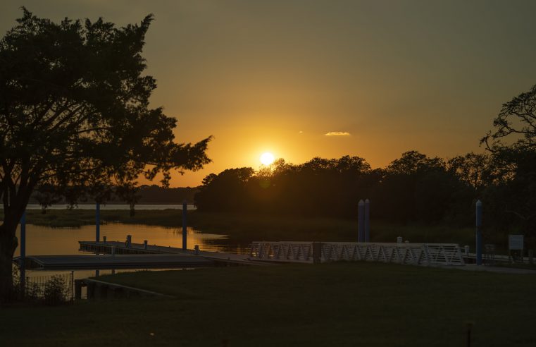 Sunset at the future site of the Swain Boating Center on the Ashley River