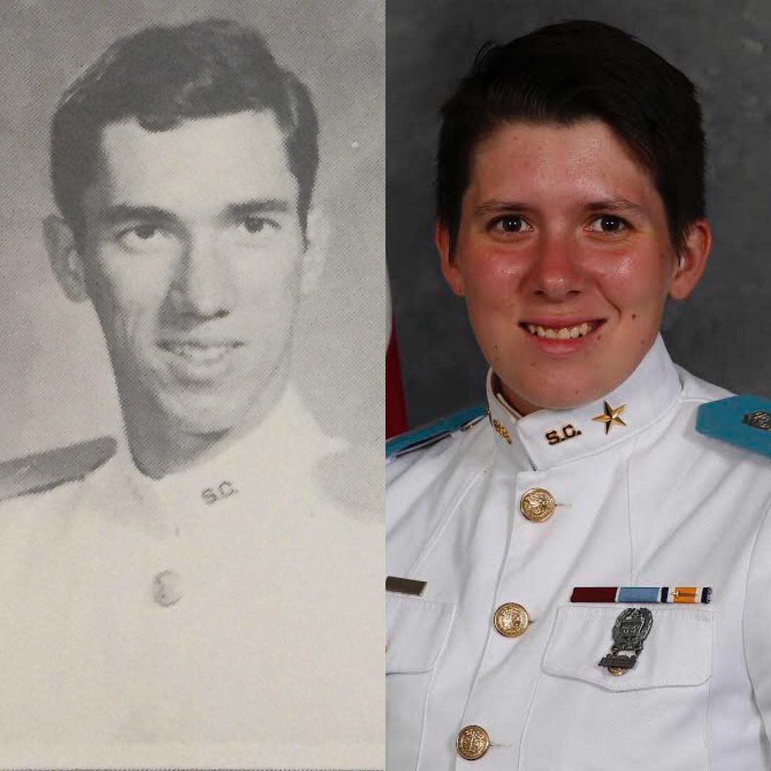 Cadet Ronald Crawley, '83 and Cadet Hunter Crawley, Class of 2019