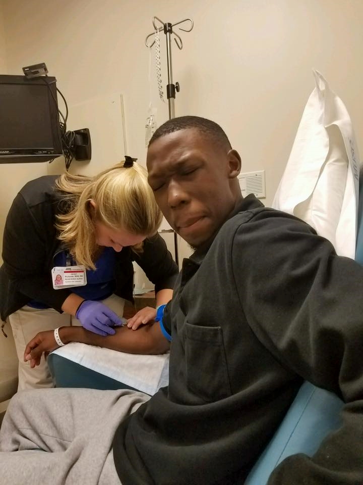 Jariek Richburg getting chemotherapy