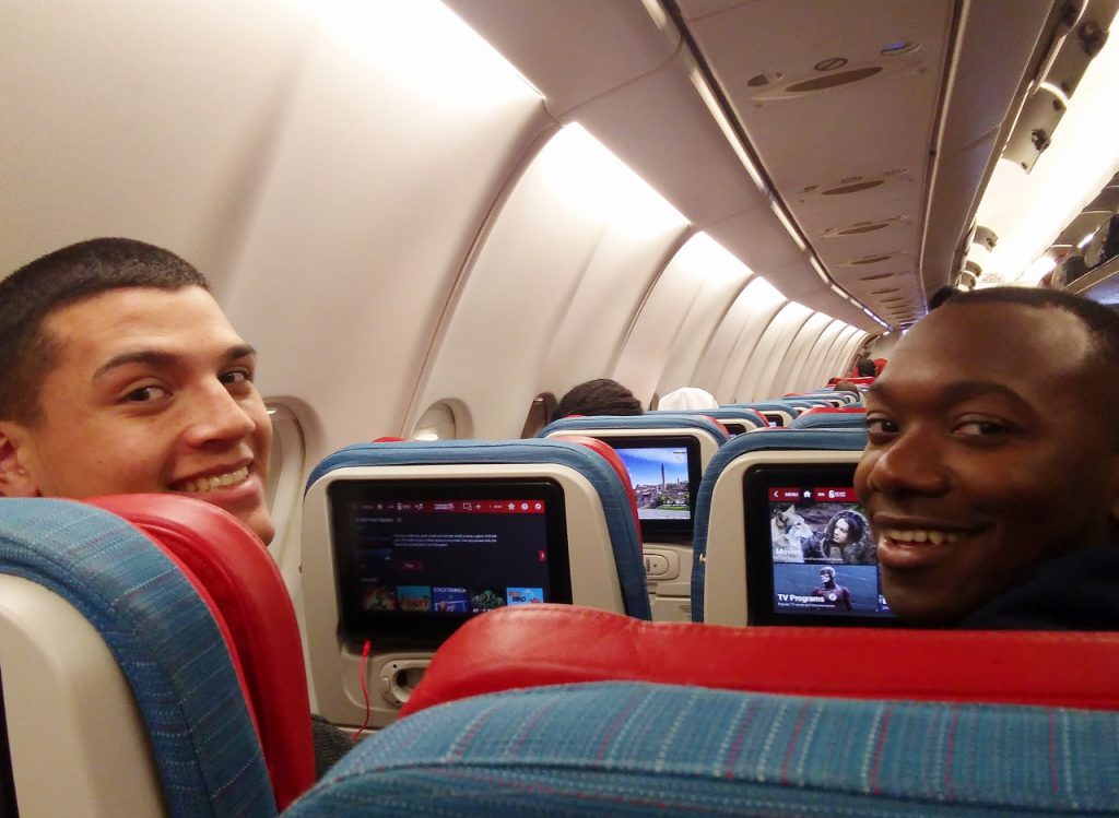 Cadets Elijah Melendez and Marcus Milhouse on Dec. flight to Rwanda