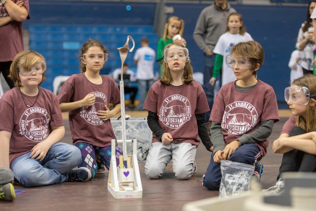 Students from St Andrew's School of Math and Science compete in the Trebuchet competition at Storm The Citadel 2017