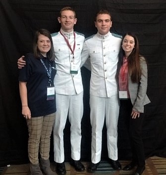 Left to right: Charity Pippin, Cadet William (Miller) Brunson, Cadet Andrew Mappus and Crystyn Neely