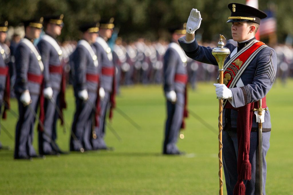 Cadet Hunter Crawley, The Citadel Class of 2019, first woman Drum Major for The Citadel Regimental Band and Pipes