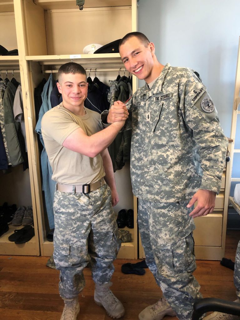 Cadet John Simone III (left), with Honors Program classmate Cadet William Metts Jr.