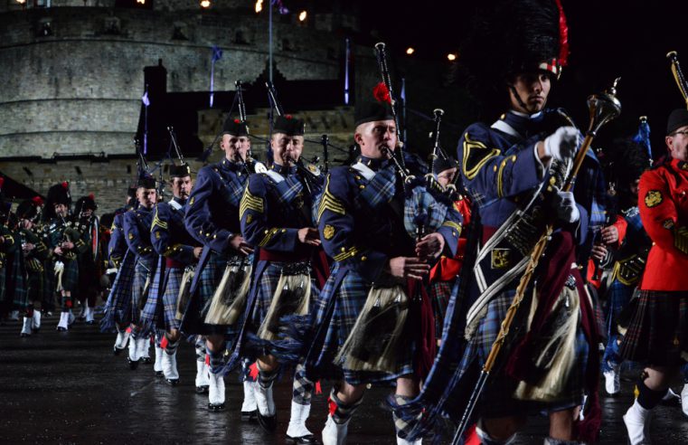 The Citadel Regimental Band and Pipes performing as America's Band 2015 at the Royal Edinburgh Military Tattoo