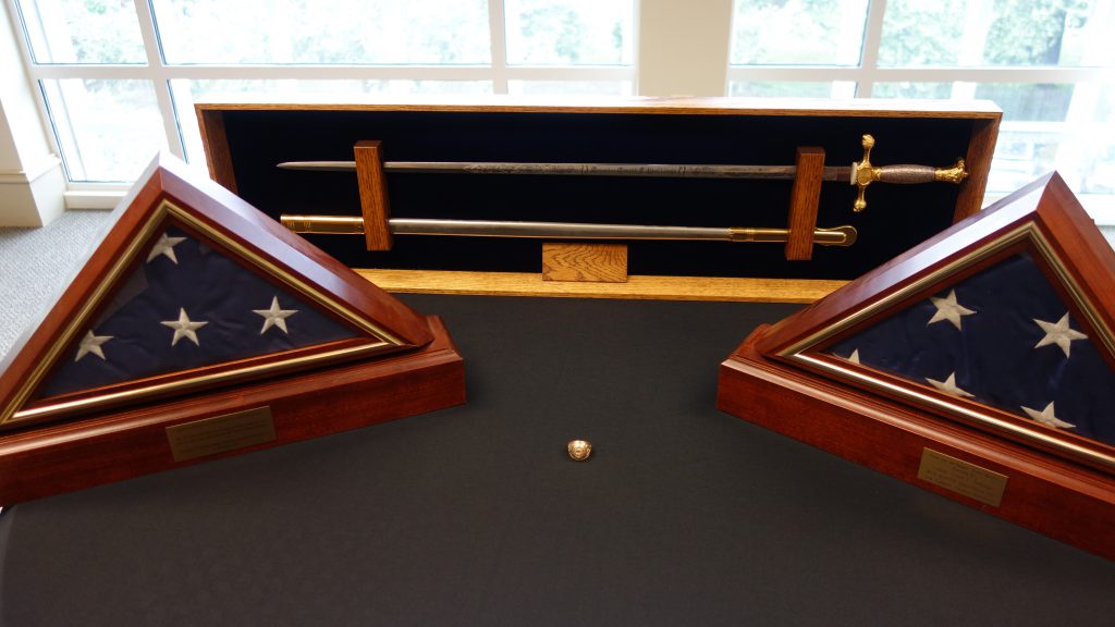 Fritz Hollings's ring, sword and flags donated to The Citadel Museum