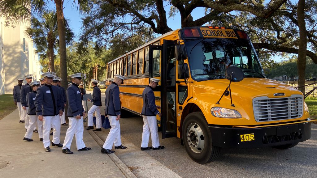 Cadets departing to volunteer on