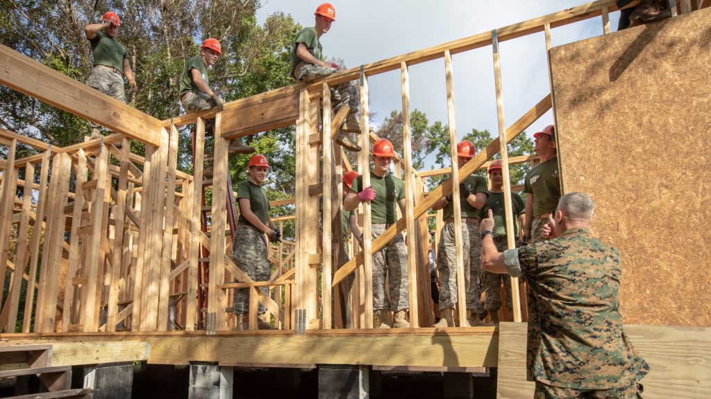 Gen. Glenn Walters encouraging cadets during Leadership Day 2018