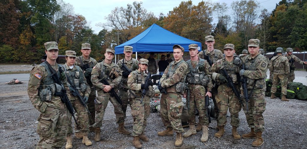 Cadets who were part of Breana Broad's team during the Ranger Challenge