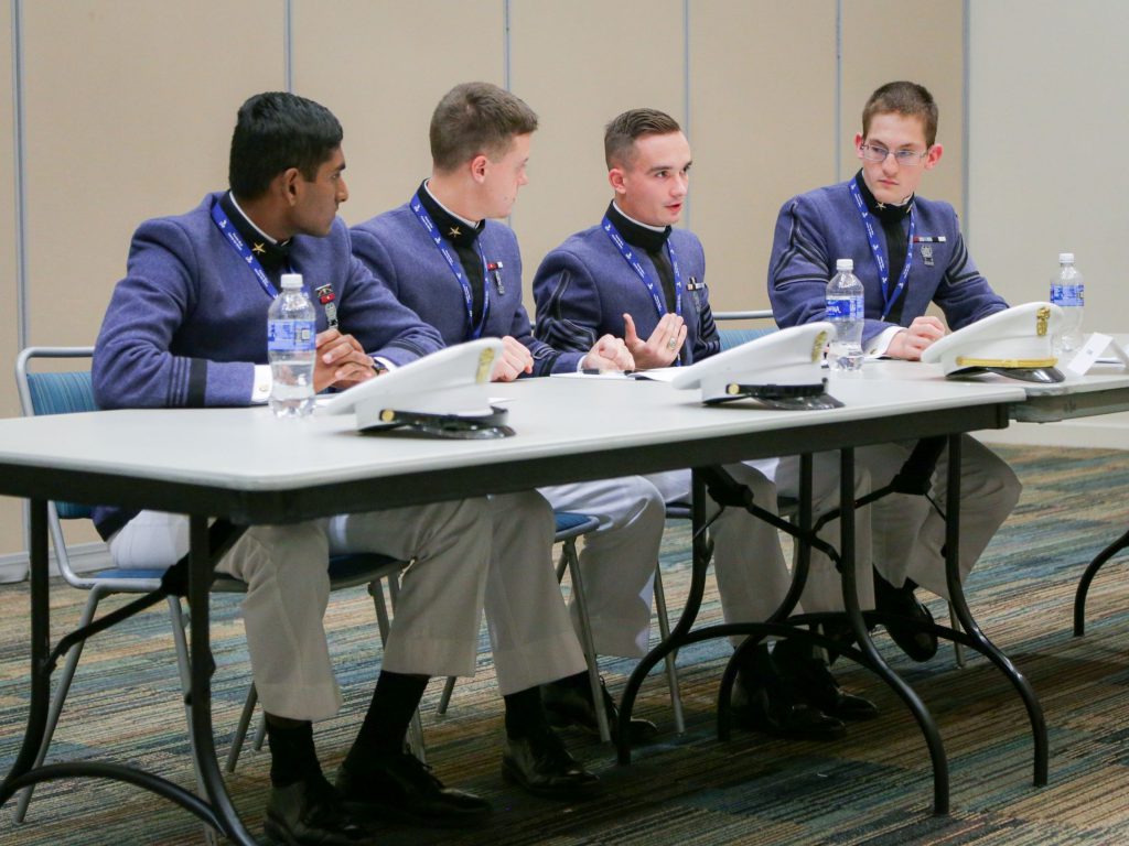 Prathipati, Skinner, Hope, Wedgeworth during the Southeast Regional Ethics Bowl competition