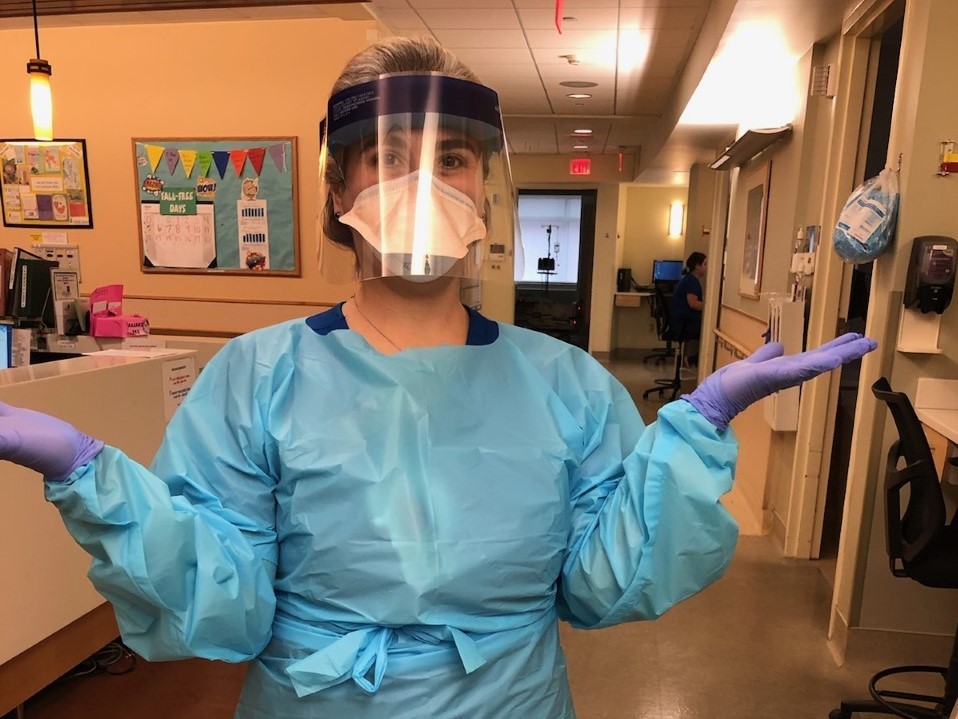 Tamar Sternfeld Citadel Class of 2019, nurse wearing protective gear