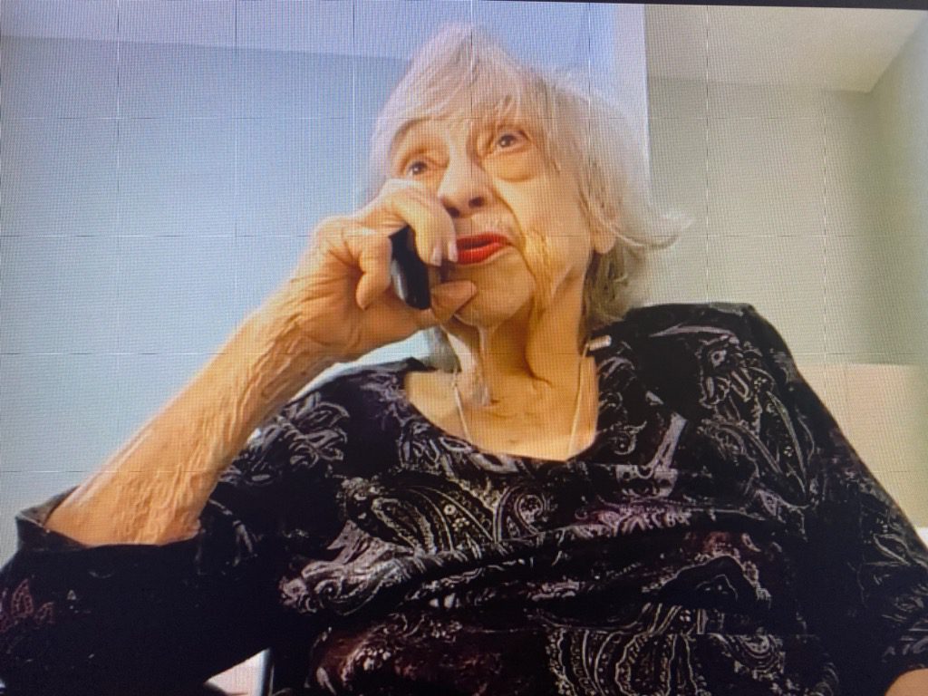 Maxine Hudson speaking on phone and via zoom about being the first woman graduate at the citadel in 1970