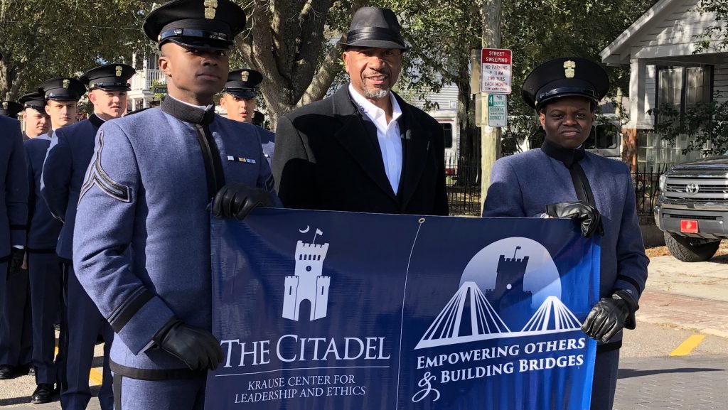 Cades with Bruce Alexander marking in MLK Day Parade