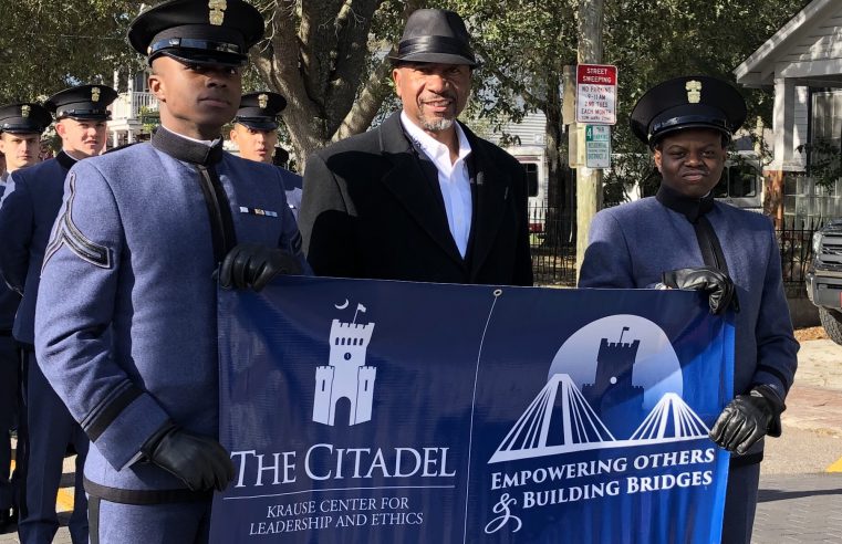 Cades with Bruce Alexander marking in MLK Day Parade