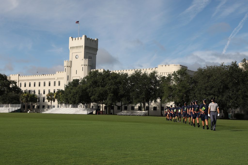 Knob Athletes report to campus at The Citadel in Charleston, South