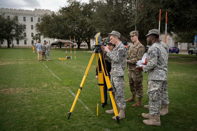 Engineering cadets participate in laboratory work in LeTellier Hall at The Citadel in Charleston, South Carolina on Monday, February 10, 2020. (Photo by Cameron Pollack / The Citadel)