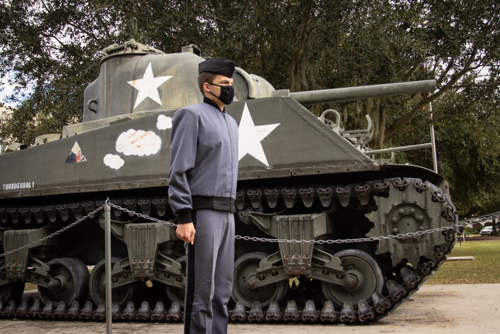 Knob Billy Workman, a sixth generation Citadel Cadet, poses for a portrait at The Citadel in Charleston, South Carolina on Friday, November 20, 2020. (Photo by Dashawn Costley / The Citadel)