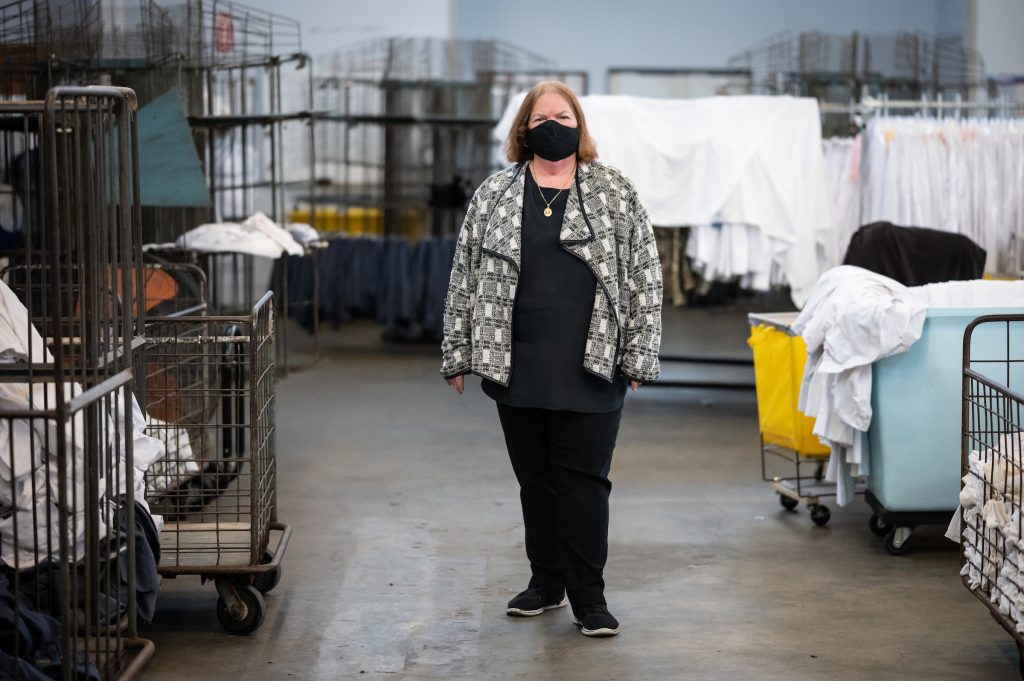Janice Danser, the Citadel Director of Laundry and Dry Cleaning Services, poses for a portrait at the Cadet Laundry at The Citadel in Charleston, South Carolina on Wednesday, December 2, 2020. (Photo by Cameron Pollack / The Citadel)