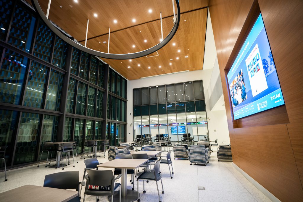 Scenes from the first day of classes in Bastin Hall, the first new academic building on campus in four decades, at The Citadel in Charleston, South Carolina on Monday, January 25, 2021. (Photo by Cameron Pollack / The Citadel)