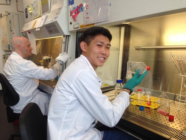 Cadet Najjar working in a lab