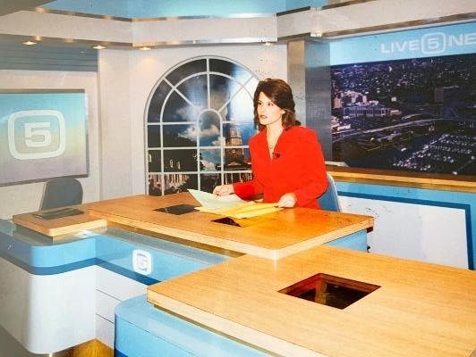 Lu Parker in the studio at WCSC-TV, Live 5, in Charleston in the late 1990s. 