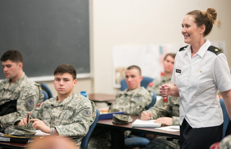 Dr. Mary Katherine Watson teaching an engineering course at The Citadel in a classroom