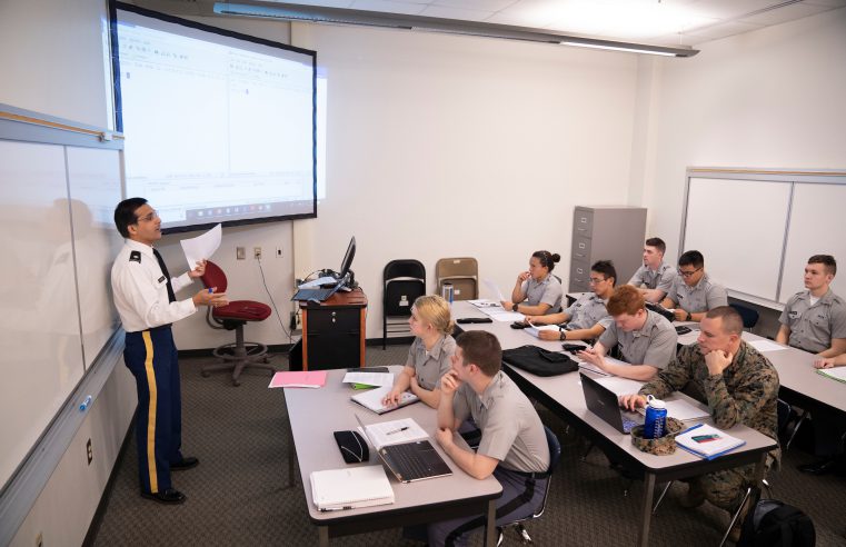Cadets in a Computer Networks class led by Professor Shankar M. Banik in Thompson Hall at The Citadel in Charleston, South Carolina on Tuesday, February 11, 2020. (Photo by Cameron Pollack / The Citadel)