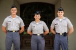 Three members of The Citadel Distinguished Scholars program in a portrait at Bond Hall