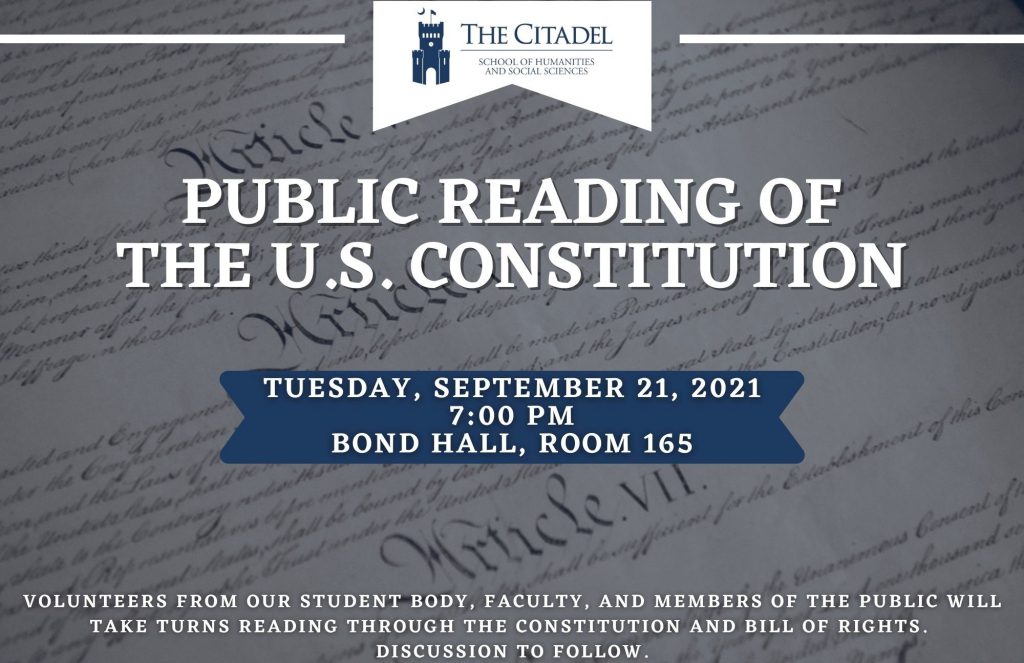 Constitution Day recognition | The Citadel Parent and Family Portal