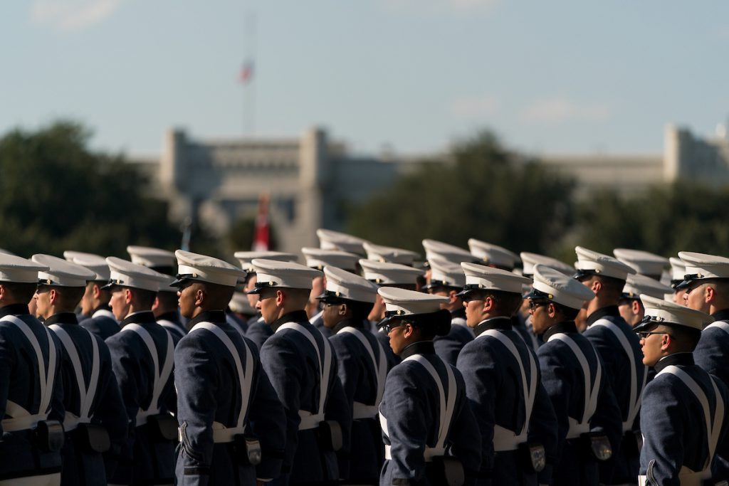 Retreat Parade at The Citadel in Charleston, South Carolina on Friday, October 15, 2021.