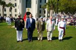 The Citadel Palmetto Medal recipients accept their awards during the Corps of Cadets military dress parade in March 2022