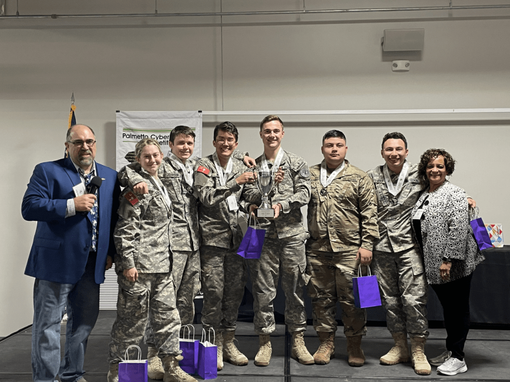 The Citadel Cybersecurity competition team during the Naval Information Warfare Center (NIWC) Atlantic  2022 Palmetto Cyber Defense Competition