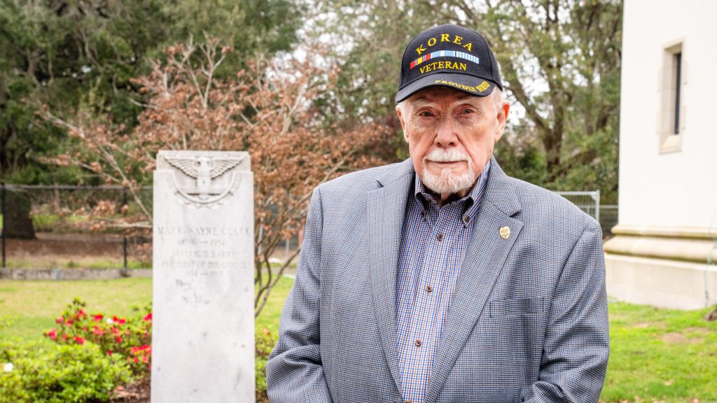 William Bozeman, former bodyguard for Gen. Mark Clark, visits The Citadel campus